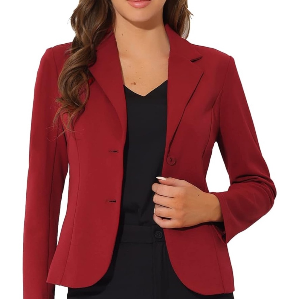 Elegant Women's Red/Burgundy Blazer